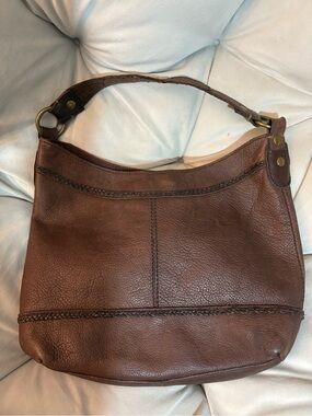 Lucky Brand Brown Leather Hobo Shoulder Bag
